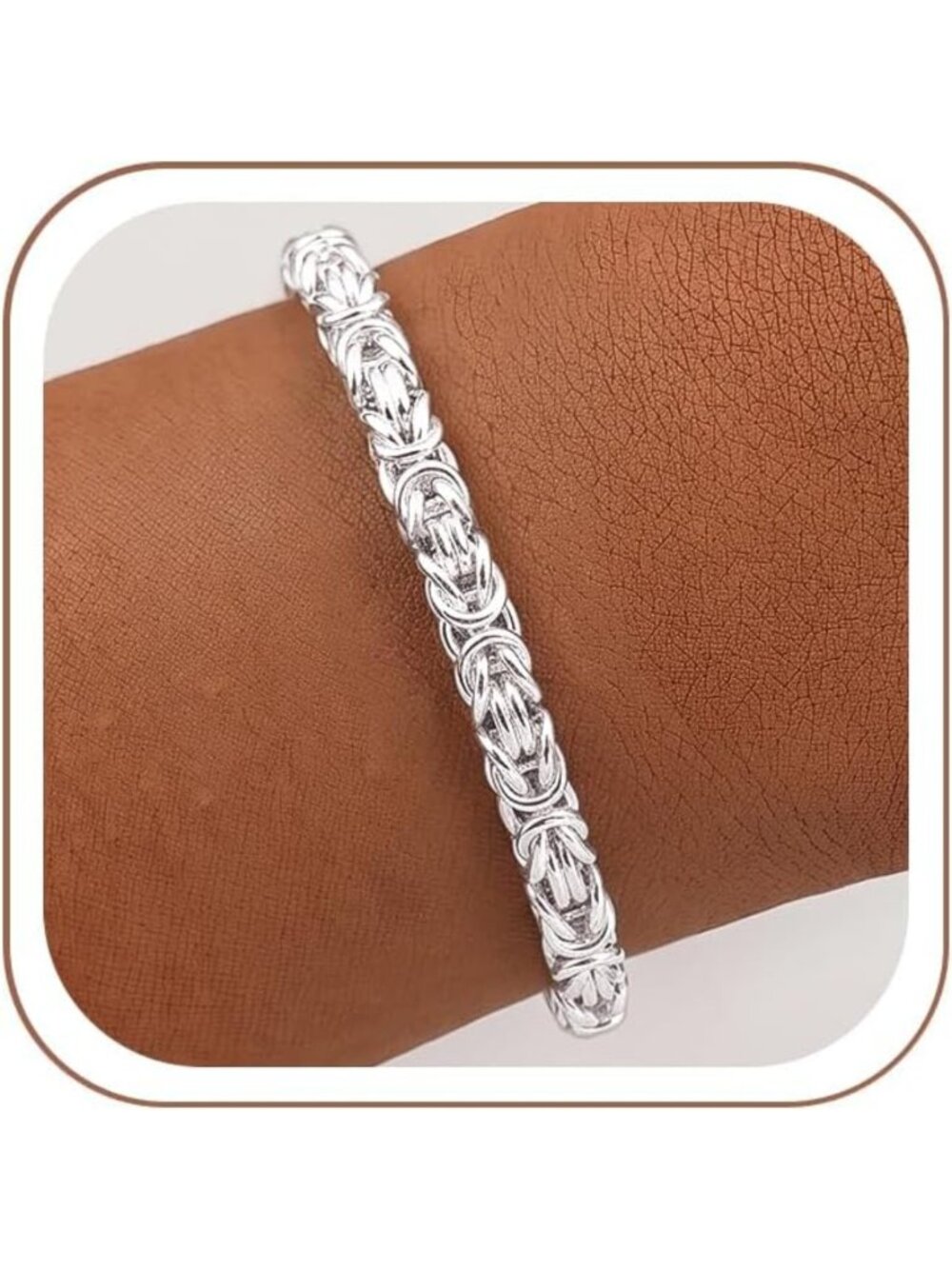 Stylish 6mm Silver Byzantine Bracelet for Women - Elegant Gift & Fashion